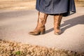 Cowboy Boots, One Boot Propped Out to Side Royalty Free Stock Photo