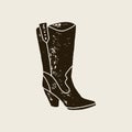 Cowboy boots silhouette in retro style Royalty Free Stock Photo