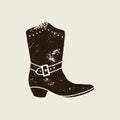 Cowboy boots silhouette in retro style Royalty Free Stock Photo