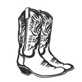 Cowboy boots. Vector graphic illustration isolated on white for design