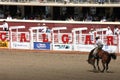 Cowboy on bucking bronco