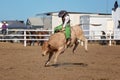 Cowboy Bull riding At A Country Rodeo Royalty Free Stock Photo