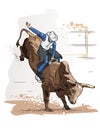 Cowboy Bull Riding Royalty Free Stock Photo