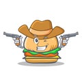 Cowboy burger character fast food