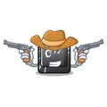 Cowboy button f12 on a keyboard mascot Royalty Free Stock Photo