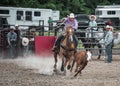 Cowboy calf roping at the Wyandotte County Kansas Fair Rodeo