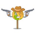 Cowboy candy apple character cartoon