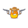 Cowboy candy corn isolated with the cartoon