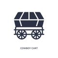cowboy cart icon on white background. Simple element illustration from desert concept Royalty Free Stock Photo