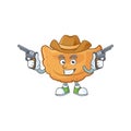 A cowboy cartoon character of cornes de gazelle holding guns