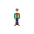 cowboy cartoon illustration. Element of profession cartoon icon for mobile concept and web apps. Colored cowboy flat illustration Royalty Free Stock Photo