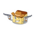 Cowboy castella cake isolated in the cartoon