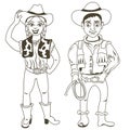 Cowboy characters outlined