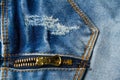 Cowboy cloth texture, close up Royalty Free Stock Photo