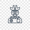 Cowboy concept vector linear icon isolated on transparent background, Cowboy concept transparency logo in outline style