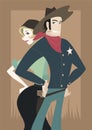 Cowboy and cowgirl couple Royalty Free Stock Photo