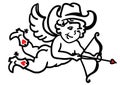 Cowboy Cupid Valentine day. Vector Love Angel with cowboy boots and cowboy hat illustration isolated on white for card, print or