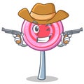 Cowboy cute lollipop character cartoon