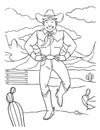 Cowboy Dance Coloring Page for Kids