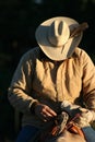 Cowboy in Dawn Light Royalty Free Stock Photo