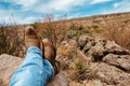 Cowboy Desert landscape with cactus in Victoria Guanajuato Mexico