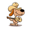 Cowboy dog guitar hat