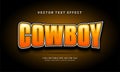 Cowboy editable text effect with orange color