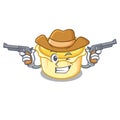 Cowboy egg tart character cartoon Royalty Free Stock Photo