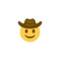 Cowboy face icon illustration emoji