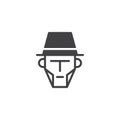 Cowboy face icon vector