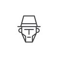 Cowboy face line icon