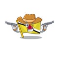 Cowboy flag brunei darussalam on a cartoon