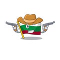 Cowboy flag bulgarian hoisted on cartoon pole