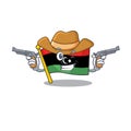 Cowboy flag libya mascot shaped on character