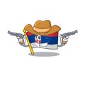 Cowboy flag serbia isolated with the character