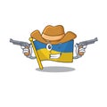 Cowboy flag ukraine cartoon isolated the mascot