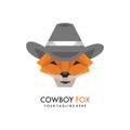 Cowboy Fox Cartoon Mascot Logo Royalty Free Stock Photo