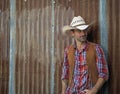 Cowboy Glances Royalty Free Stock Photo