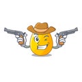 Cowboy golden egg cartoon for greeting card Royalty Free Stock Photo