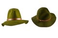 Cowboy green hat isolated on white background Royalty Free Stock Photo