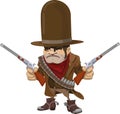 Cowboy gunman with rifles Royalty Free Stock Photo