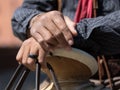 Cowboy Hands On Spanish Style Saddle