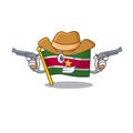 Cowboy happy flag suriname with the cartoon