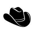 Cowboy hat black icon isolated on white background. Brown sheriff headdress. Wild west element. Vector illustration Royalty Free Stock Photo