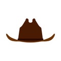 Cowboy hat brown front view icon. Person male traditional farmer clothes western rodeo sheriff silhouette Royalty Free Stock Photo