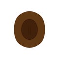 Cowboy hat brown top view icon. Person male traditional farmer clothes western rodeo sheriff silhouette Royalty Free Stock Photo