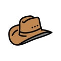 cowboy hat cap color icon vector illustration Royalty Free Stock Photo