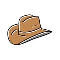 cowboy hat cap color icon vector illustration Royalty Free Stock Photo