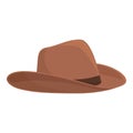 Cowboy hat clothing icon cartoon vector. Western rancher