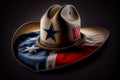 A cowboy hat decorated with details of the Texas flag - a lone star Royalty Free Stock Photo
